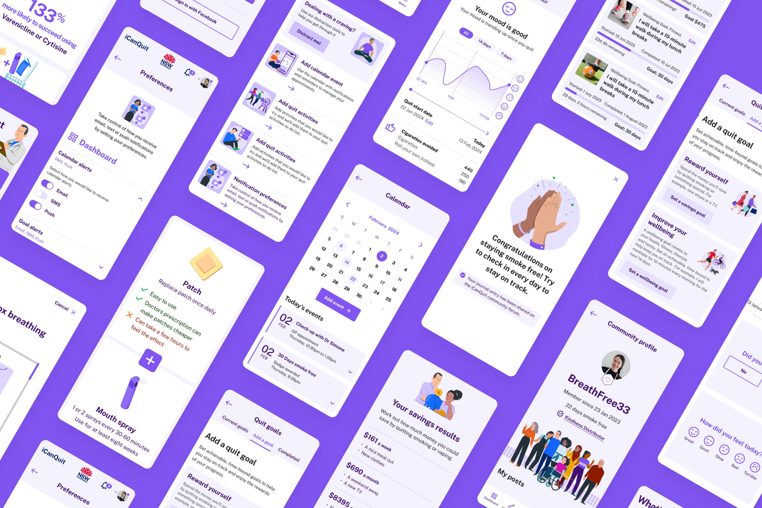 App screens